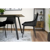 Velvet eetkamerstoel MONZA - 49x58x82,5cm - zwart