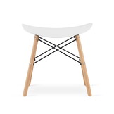 Kruk KORFU - 47,5x36x46,5cm - wit - beuken poten