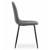 Velvet eetkamerstoel COMO - 44,5x50,5x87,5cm - donkergrijs