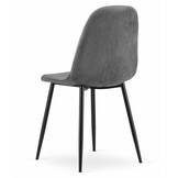 Velvet eetkamerstoel COMO - 44,5x50,5x87,5cm - donkergrijs
