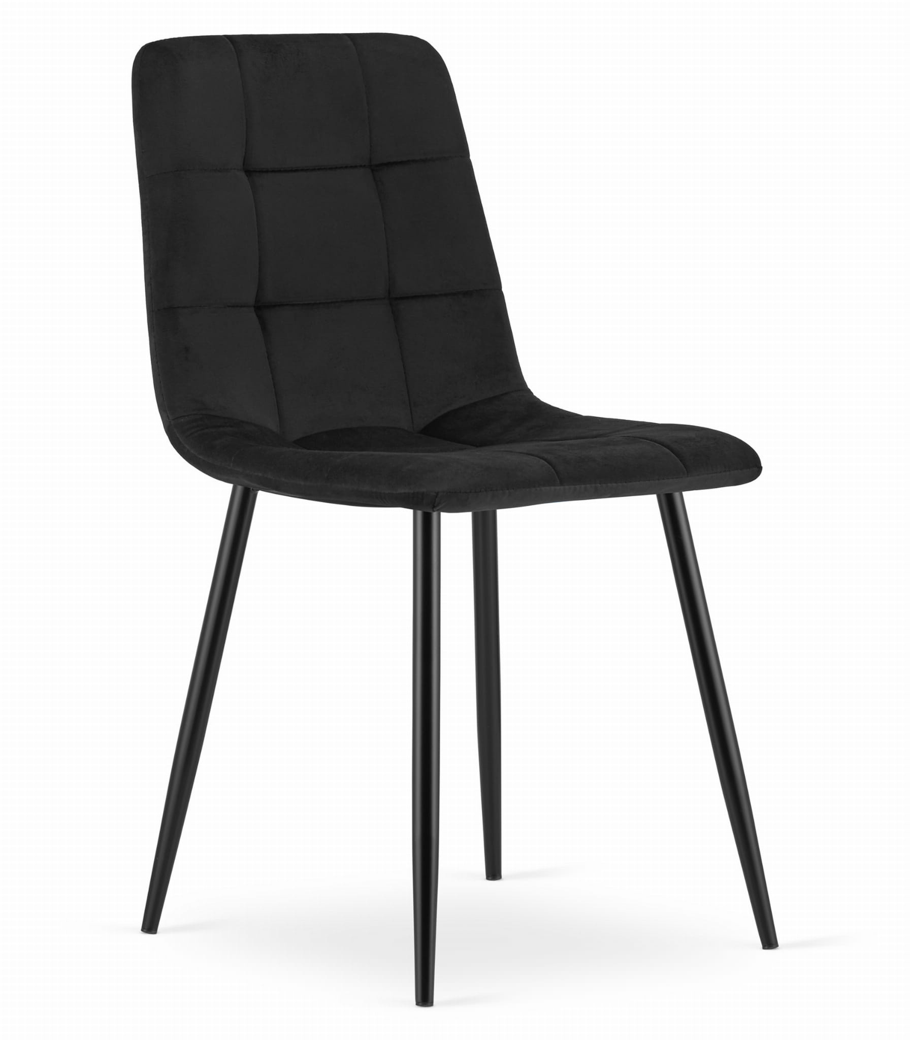 Velvet eetkamerstoel KARA - 44,5x50,5x87cm - zwart