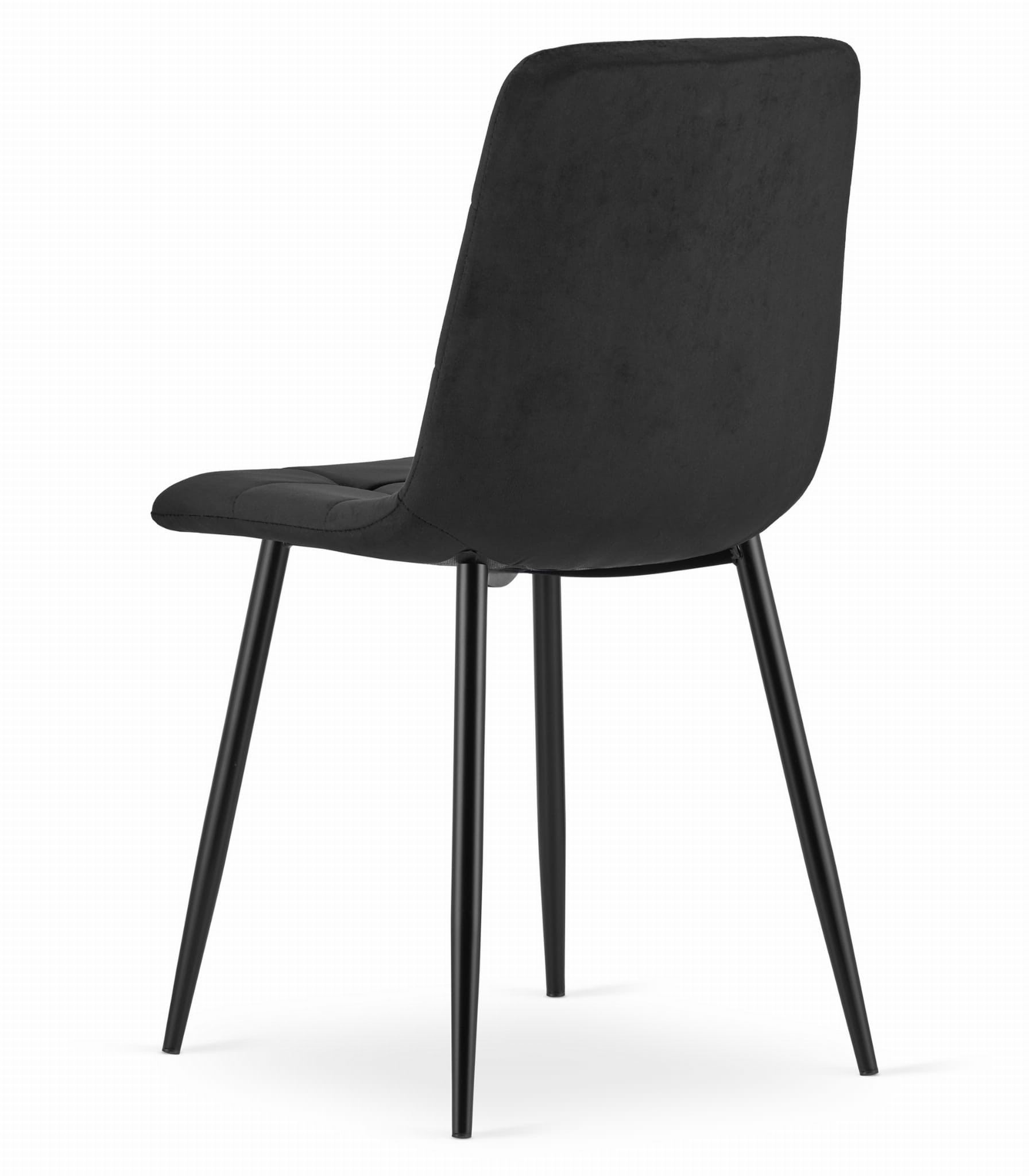 Velvet eetkamerstoel KARA - 44,5x50,5x87cm - zwart