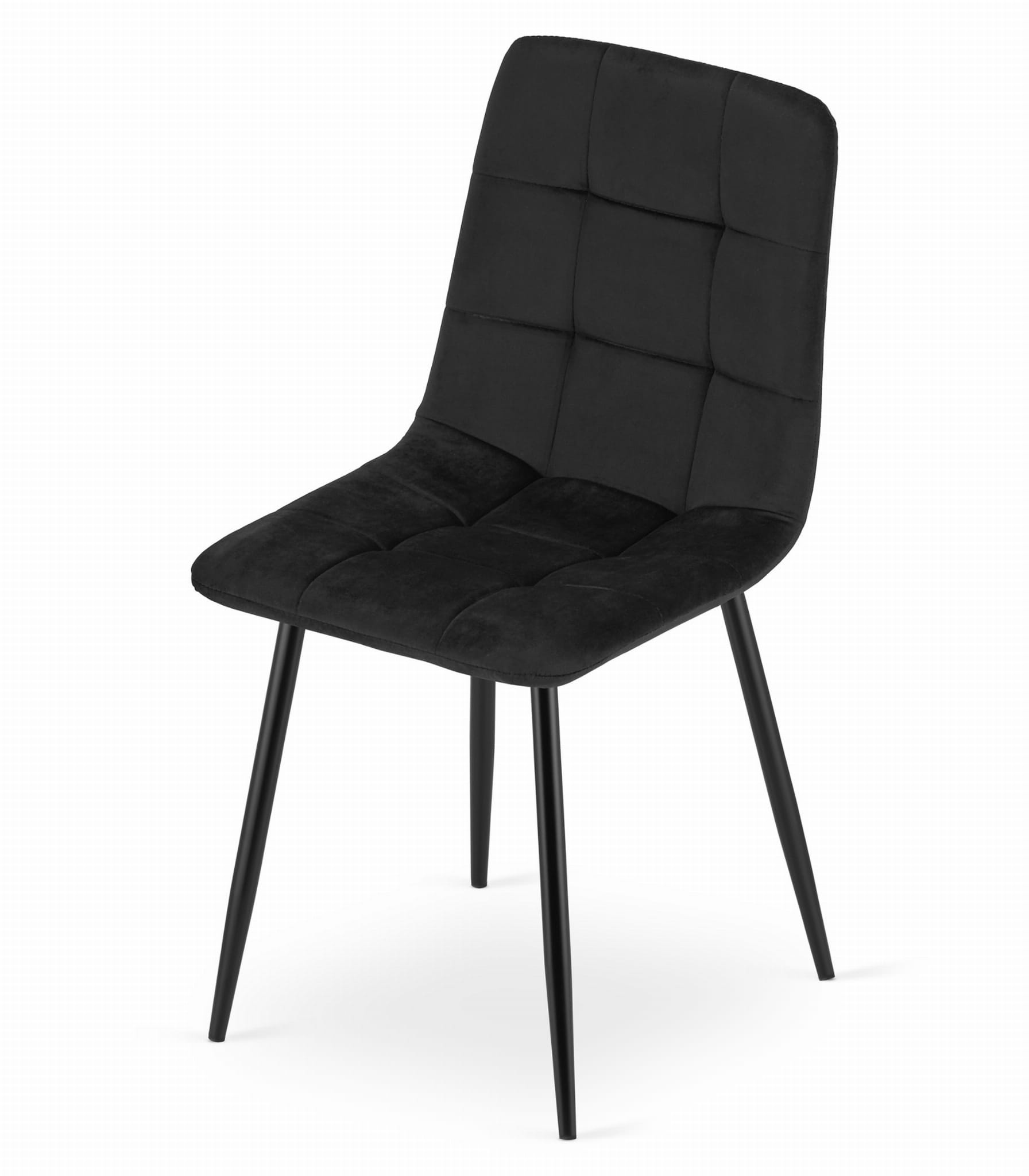 Velvet eetkamerstoel KARA - 44,5x50,5x87cm - zwart
