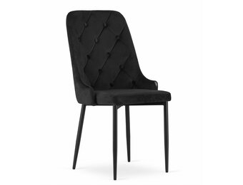 Velvet eetkamerstoel CAPRI - 48x56x93cm - zwart