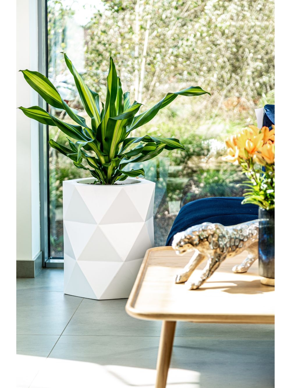 Bloempot MODENA - 46x23x54cm - wit