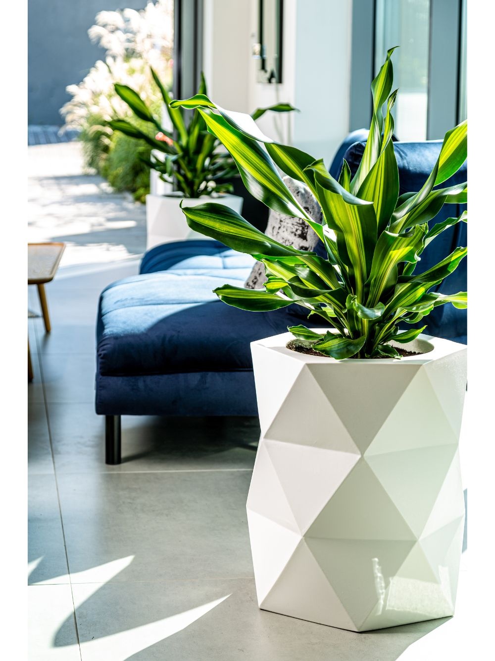 Bloempot MODENA - 46x23x54cm - wit