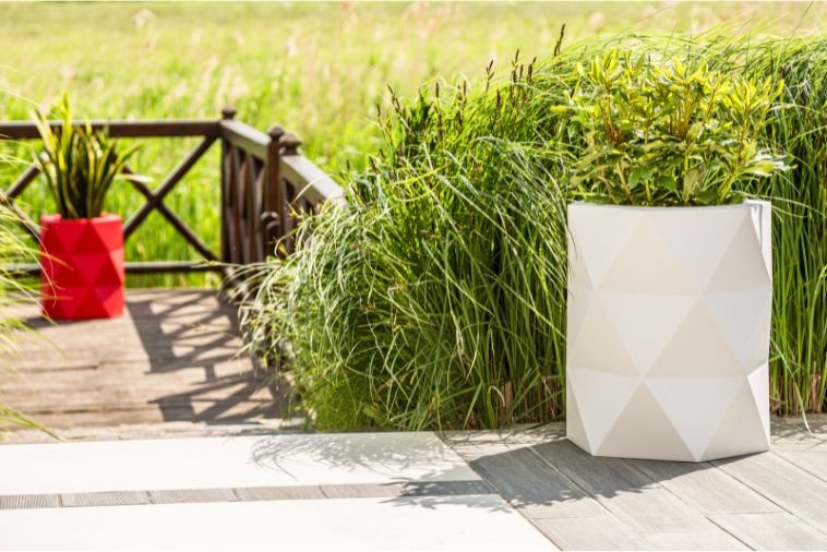 Bloempot MODENA - 46x23x54cm - wit