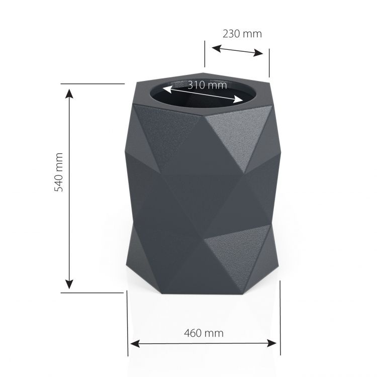 Bloempot MODENA - 46x23x54cm - wit