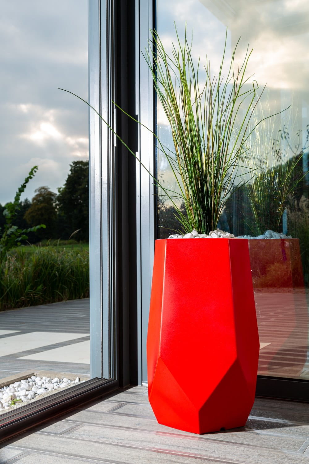 Bloempot BARI - 46x32x71cm - antraciet