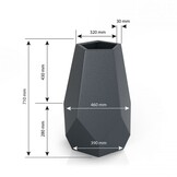 Bloempot BARI - 46x32x71cm - antraciet