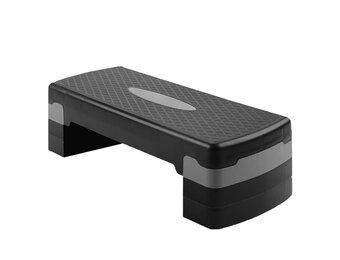 Aerobic step  - zwart grijs - 3 standen - 67x28 cm