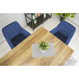 Velvet eetkamerstoel NOLA - met armleuning - marine blauw