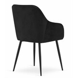 Velvet eetkamerstoel NUGAT - met armleuning - zwart