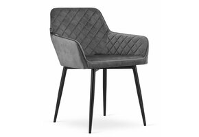 Velvet eetkamerstoel NOLA - met armleuning - grijs