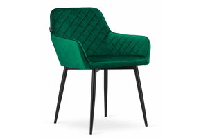 Velvet eetkamerstoel NOLA - met armleuning - groen