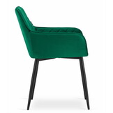 Velvet eetkamerstoel NOLA - met armleuning - groen