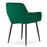 Velvet eetkamerstoel NOLA - met armleuning - groen