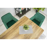 Velvet eetkamerstoel NOLA - met armleuning - groen