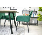 Velvet eetkamerstoel NOLA - met armleuning - groen