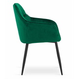 Velvet eetkamerstoel FORIO - met armleuning - groen