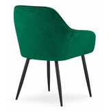 Velvet eetkamerstoel FORIO - met armleuning - groen