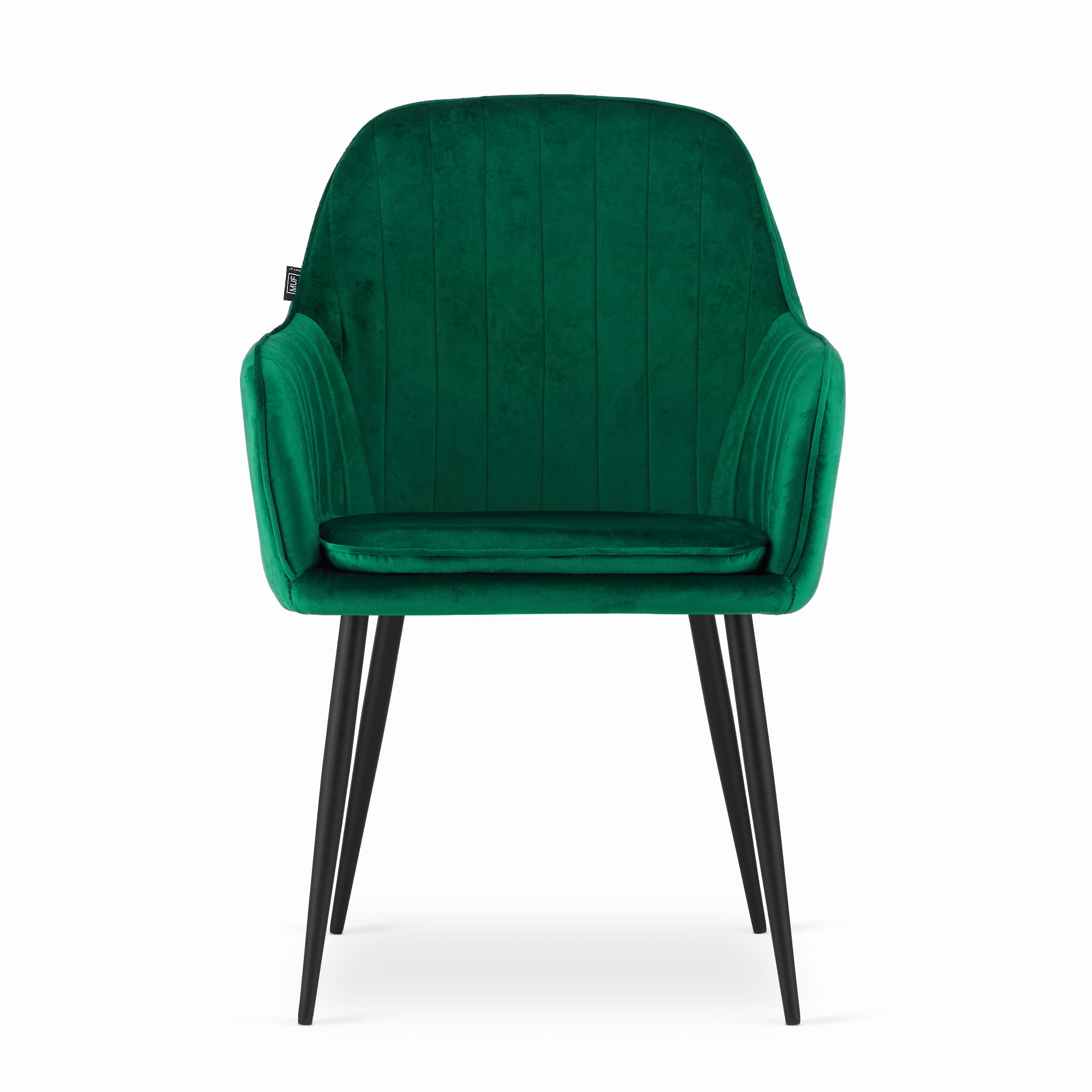 Velvet eetkamerstoel LUGO - met armleuning - groen