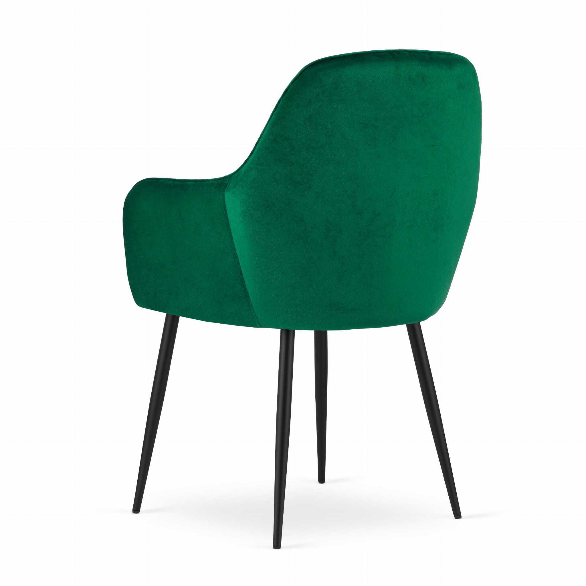 Velvet eetkamerstoel LUGO - met armleuning - groen