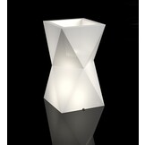 Bloempot - VALENCIA - 32x25x70cm - wit - LED verlichting