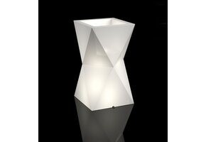 Bloempot - VALENCIA - 32x25x70cm - wit - LED verlichting