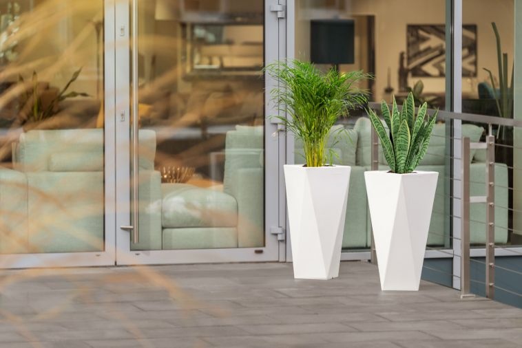 Bloempot - VASO - 20x20x72cm - antraciet