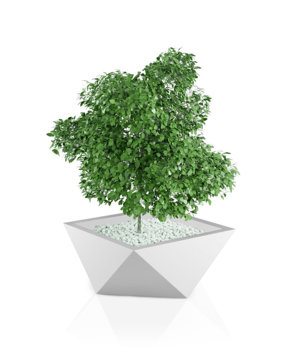 Bloempot - VENDETTA - 65x20x30cm - wit