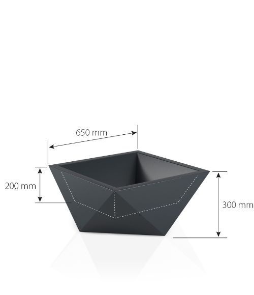 Bloempot - VENDETTA - 65x20x30cm - wit