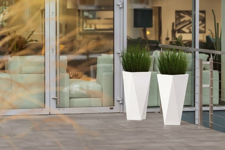 Bloempot - VASO - 20x20x72cm - wit