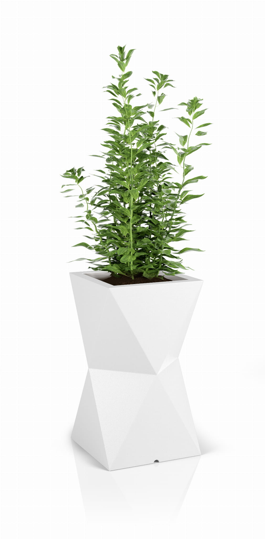 Bloempot - VALENCIA - 32x25x70cm - wit