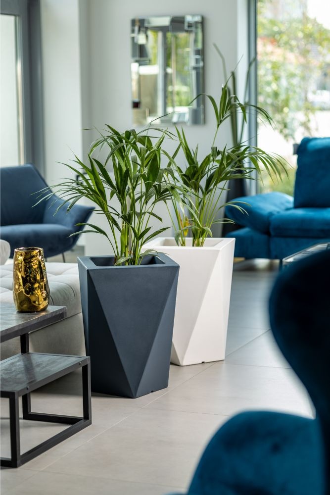 Bloempot - VASO - 25x25x59cm - wit