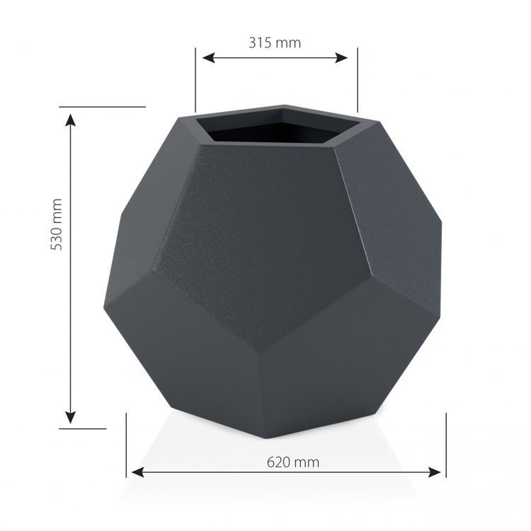Bloempot - ALMA - 62x62x53cm - wit