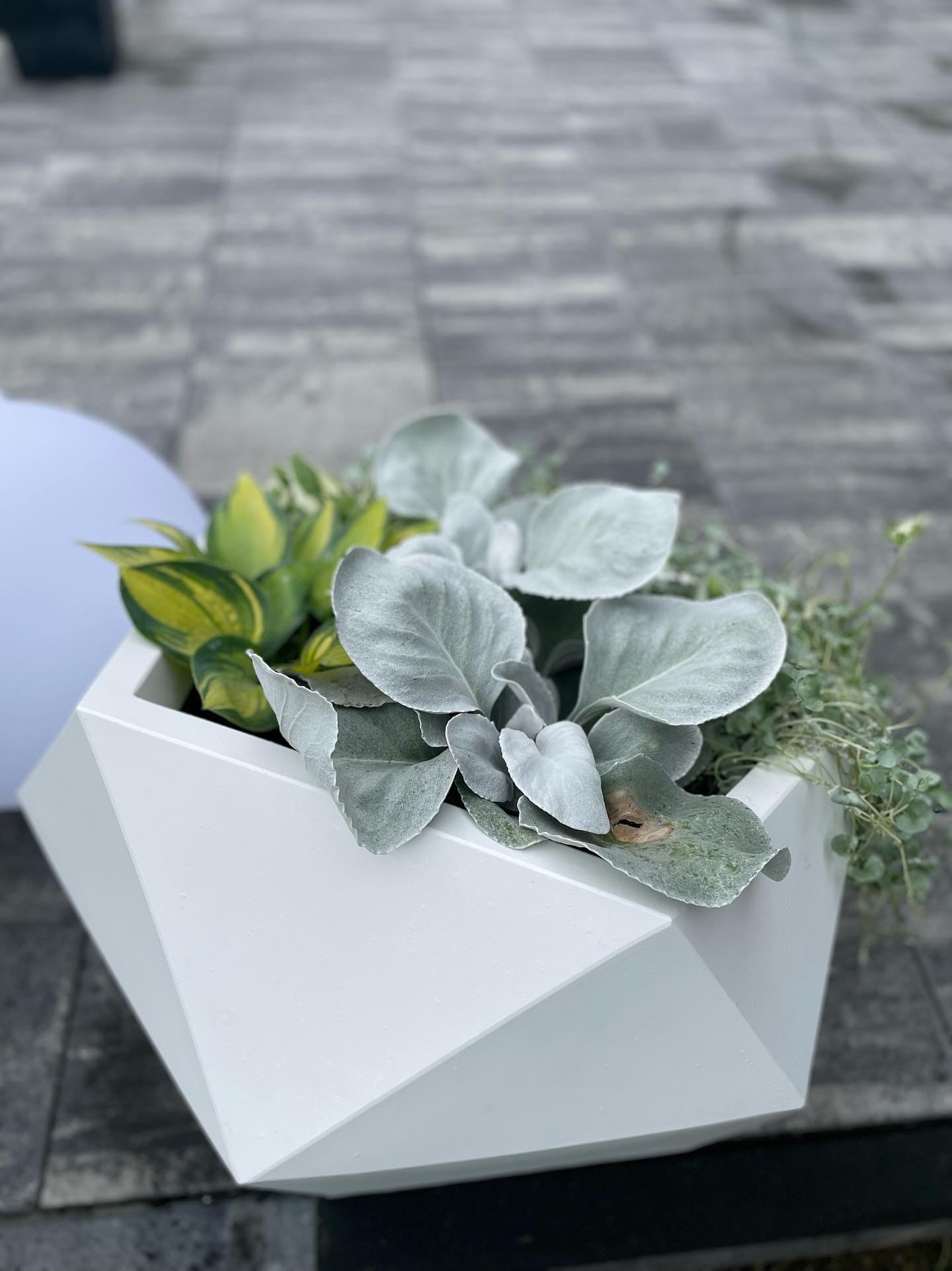 Bloempot - VESARI - 60x69x45,8cm - wit