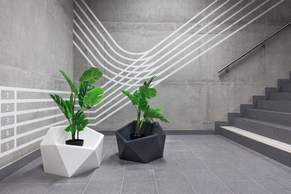 Bloempot - VESARI - 60x69x45,8cm - wit