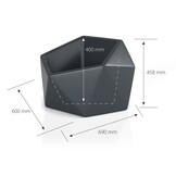 Bloempot - VESARI - 60x69x45,8cm - wit