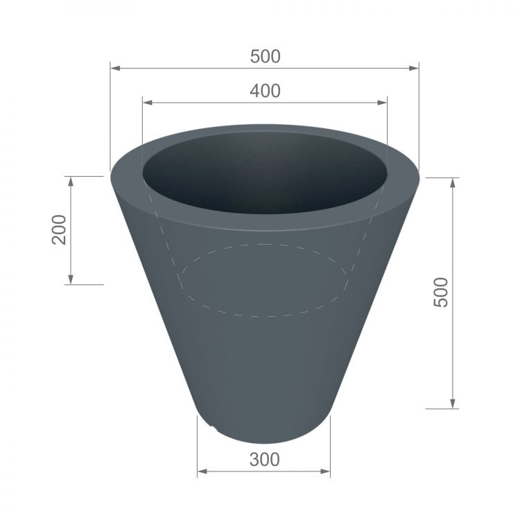 Bloempot - OVO - 30x20x50cm - antraciet