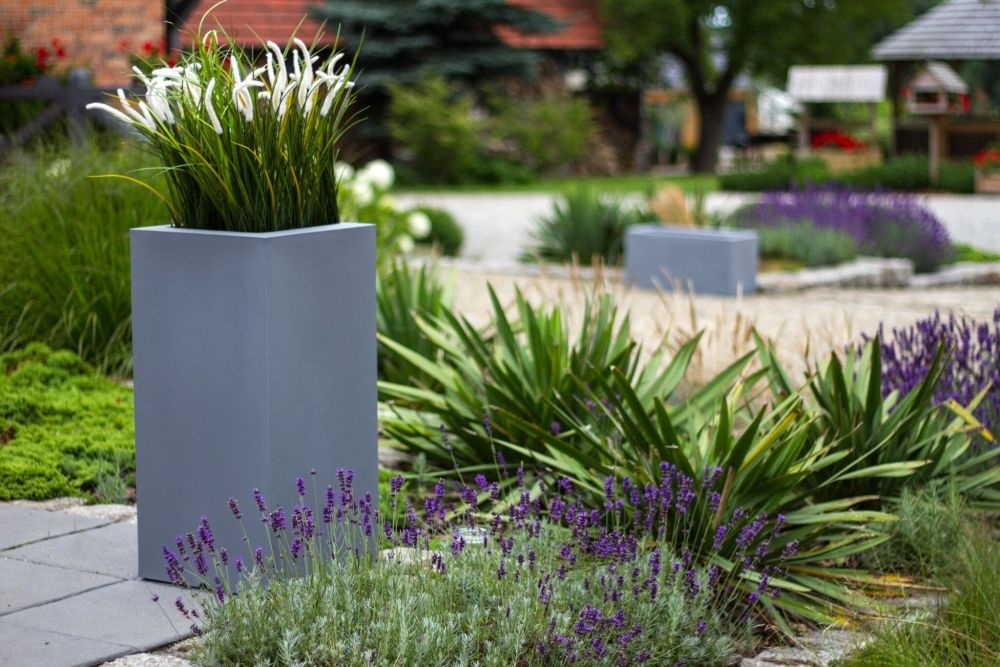 Bloempot - TOWER - 35x25x70cm - antraciet