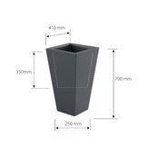 Bloempot - SLIM LINE S - 25x35x70cm - wit