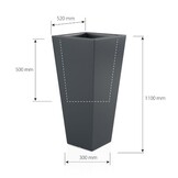 Bloempot - SLIM LINE M - 30x50x110cm - wit