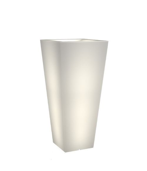 Bloempot - SLIM LINE M - 30x50x110cm - wit - LED