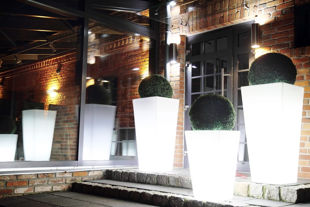 Bloempot - SLIM LINE M - 30x50x110cm - wit - LED