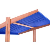 Zandbak - hout - met dak en bankjes - 140x140 cm - blauw