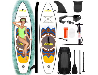 SUP board - opblaasbaar - 320cm - tot 150kg - geel, bruin