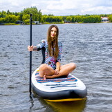 SUP board - opblaasbaar - 320cm - tot 150kg - geel, bruin