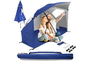 Strandparasol - XXL - 220x135cm - blauw