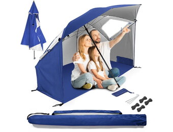 Strandparasol - XXL - 220x135cm - blauw